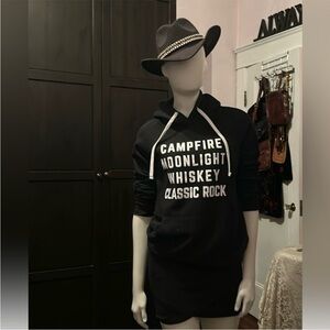 Stylish Black Campfire Hoodie size small
